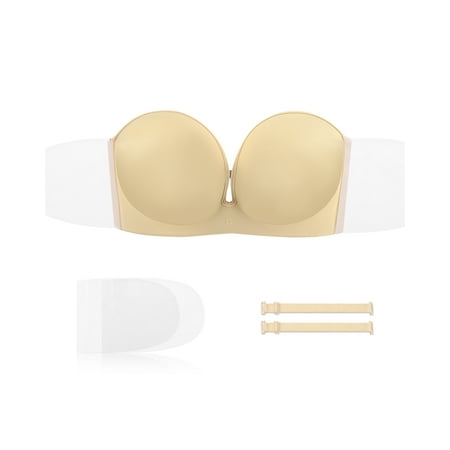 Nimiah Backless Strapless Bra  Adhesive Bra Push Up Sticky Bra for Women with Invisible Wings & Straps