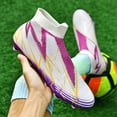 thumbnail image 4 of CERYTHRINA Men’s Athletic Soccer Cleats Laceless Boys Outdoor Football Competition Shoes Soft Touch Purple 38, 4 of 8
