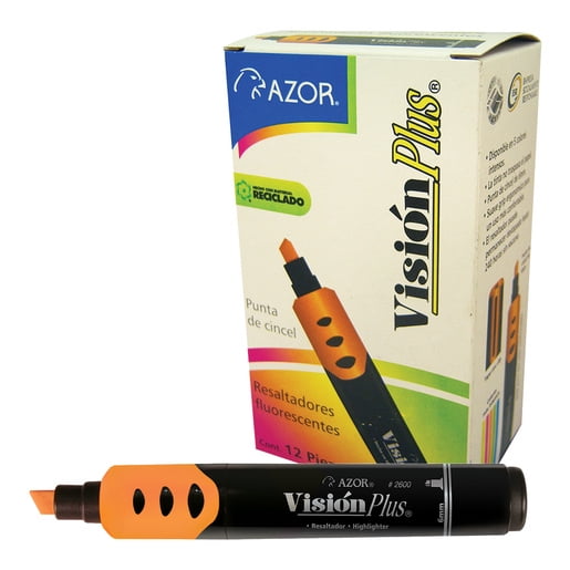 Marcatextos VISION PLUS Resaltador Color Naranja Caja con 12 Piezas