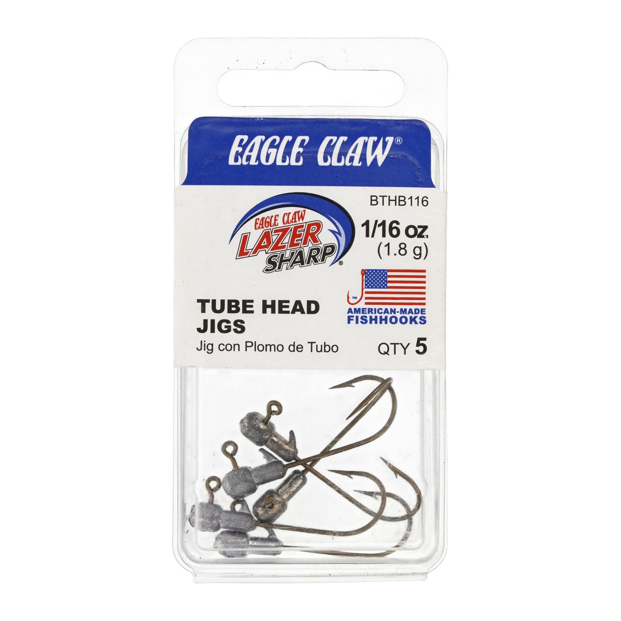 RED 100ct 3/16oz #1/0 ROUND HEAD TAPERED BARB LEAD HEAD JIG EAGLE CLAW 
