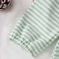 thumbnail image 6 of mgoYE Baby Girl Bubble Romper Long Sleeve Striped Smocked Onesie Bodysuit Infant Outfit Cute Fall Clothes(Green,3-6 Months), 6 of 9