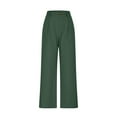 thumbnail image 4 of QATAINLAV Womens Baggy Wide Leg Dress Pants Breathable Linen Business Work Trousers Casual High Waist Pull On Slacks with Pockets Green XXL Gifts for Mom, 4 of 10