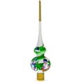 thumbnail image 3 of BestPysanky Snowmen on White Glass Christmas Tree Topper 11 Inches, 3 of 3