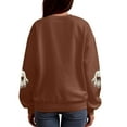thumbnail image 6 of TTUHYWXI Halloween Sweatshirts Women Colorful Sequin Ghost Graphic Pullover Shirt Halloween Witch Crewneck Sweater (Brown, XXL), 6 of 6