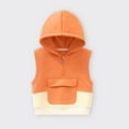 thumbnail image 2 of Feancey Toddler Boys Girls Cotton Vest Jacket Kids Half Zip Hooded Vest Coat Fall Winter Fashion Sleeveless Jackets Colorblock Casual Gilet Pocket Orange 3 Years, 2 of 6