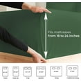 thumbnail image 4 of CGK Linens 6-Piece Extra Deep Pocket Sheet Set With Extra Matching Pillowcases - Queen Size Bed Sheets Fits 18"-24" Mattresses, Emerald Green, 4 of 7