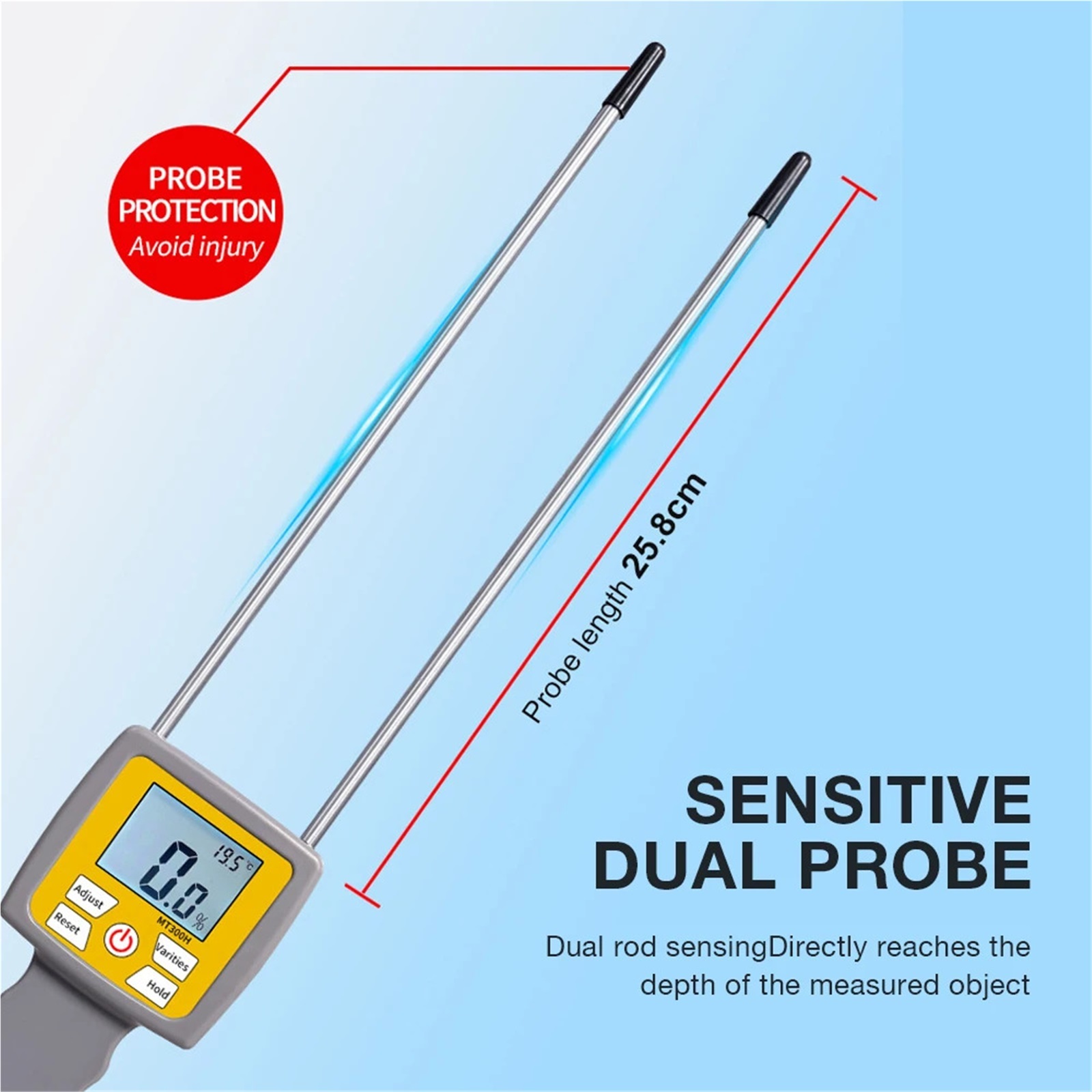0-80% Professional Hay Moisture Meter Hay Bale Alfalfa Leymus Chinensis Hygrometer Pasture Humidity Detector ,Low Power