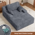 thumbnail image 4 of Daluvenix 68'' Oversized Chaise Lounge Chair, Cloud Sofas Couches, Modern Deep Seat Sleeper Couch with Pillows, Dark Gray, 4 of 8