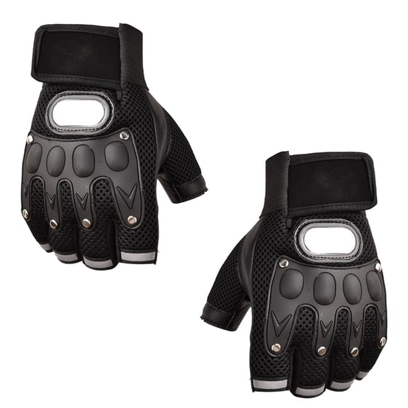 BQBQERT Fingerless Cycling Gloves Half Finger Breathable Motorcycle Gloves for Outdoor Work Sports Hard Gloves