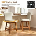 thumbnail image 6 of GVN Barstools, Countertop Bar Chairs,Bar Stools,27 Inch Counter Height Bar Chairs with Rubber Wood Legs Set of 2-Beige, 6 of 11