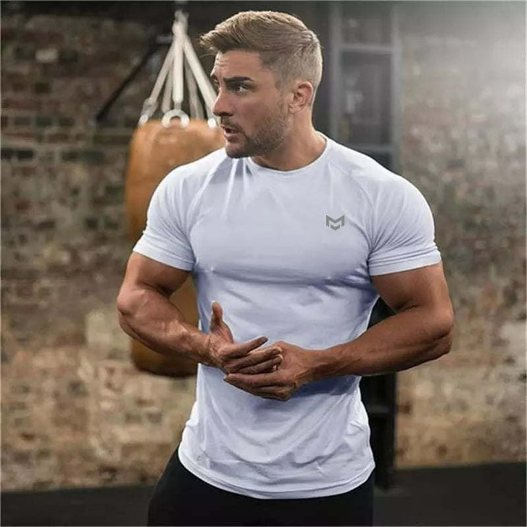GDFIH Gym Short Sleeve T Quick Dry Gym Clothes For Running