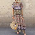 thumbnail image 2 of CHOK Femmes Robes Été Sans Manches Grande Taille en Vrac Floral Quotidien Lin Imprimé Longue Maxi Robe Décontractée Bleu XXXXL, 2 of 4