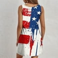 thumbnail image 3 of 4Th Of July Outfits For Women, American Flag Casual Tank Sundress With Pockets Boho Beach T-Shirts Round Neck Dresses Black Sweater Sheer Dress Tie Dye Women Dresses (XL, Blue) ZMTing, 3 of 5