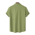 thumbnail image 3 of Grianlook Mens Regular Fit Button Down T Shirt Short Sleeve Solid Color Shirts Work Pockets Tops, 3 of 4
