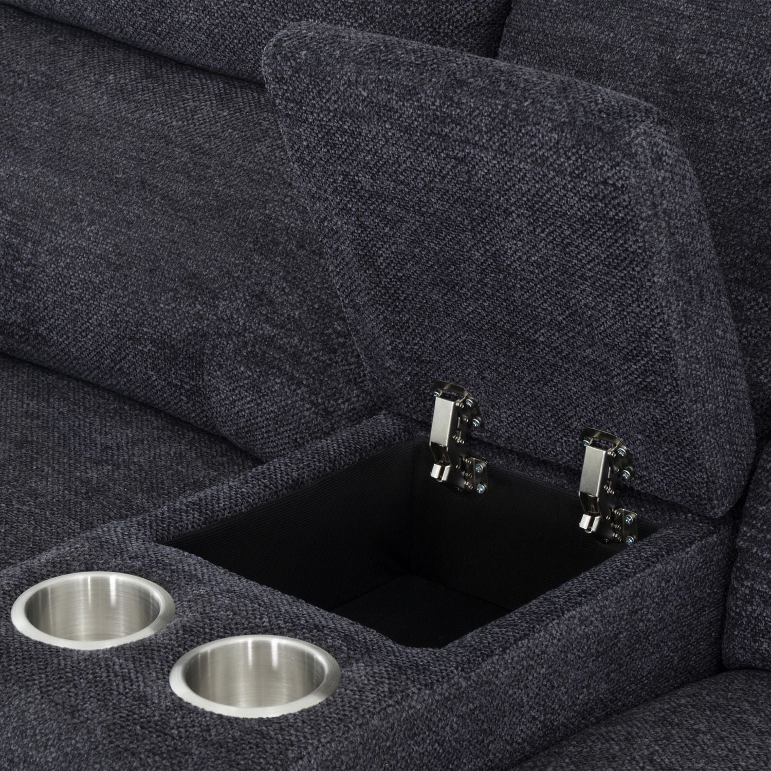 Primo Arthur Canapé 2 places inclinable 76 pouces avec console porte-gobelets, coussins moelleux, revêtement durable, structure solide, design moderne, inclinaison facile