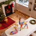 thumbnail image 3 of Elegante par de renos festivos de mesa para la repisa de la chimenea en Navidad y para decorar el hogar en celebraciones estacionales, 3 of 4