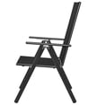 thumbnail image 3 of vidaXL Folding Patio Chairs 2 pcs Aluminum and Textilene Black, 3 of 3