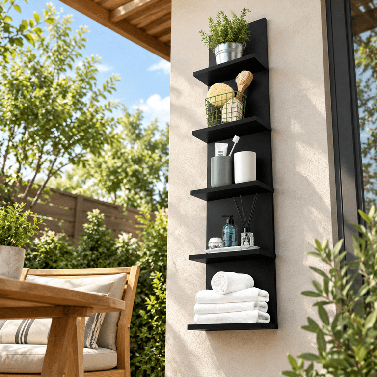 5 Tier Wall Sh Mounted Shelves Unit For Living Room Bedroom Floating ...