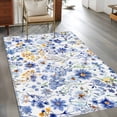 thumbnail image 2 of Blue Flowers Area&nbsp;Rug 4x6ft Watercolor Daisy Floral Non-Slip&nbsp;Washable Square&nbsp;Rugs Soft Felt Indoor Floor Mat for Bedroom Kitchen Living Room Bathroom, 2 of 9