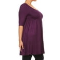 thumbnail image 2 of Women's Plus Size 3/4 Sleeves Babydoll Solid Tunic Top Dress, 2 of 5