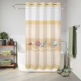 thumbnail image 6 of No Hook Shower Curtain, Yellow Summer Coastal Shower Curtains for Bathroom with See Through Top Window, Modern Ocean Waves Starfish Shell Waterproof & Washable Bath Curtain Small Stall 36"x78", 6 of 9