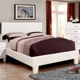 thumbnail image 1 of Allora Contemporary Faux Leather Twin Platform Bed in White, 1 of 1