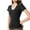 Black Short Sleeve for Women, variant on Women's Short Sleeve Crew Neck Zip Front Blouse Fitted Stretchy Daily Work Casual Top Black M