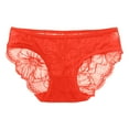 thumbnail image 4 of PMVFHDE Women Sheer Lace Underwear Low Rise Hollow Out Plus Size Cute Triangle Panties Japanese Style Thin Breathable Briefs Plus Size Underwear For Women Red,XL, 4 of 4