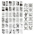 thumbnail image 1 of 48 Pcs Kit de Modèles de Dessin pour Enfants Motif Alphabet et Chiffres Modèle de Dessin de Noël Réutilisable pour Bricolage Journal Carnet Journal Scrapbook Planificateur Décoration Outils de Découpe sur Bois, 1 of 8