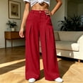 thumbnail image 6 of Edvintorg Women's Casual Pants Elastic Waisted Loose Wide Leg Lightweight Trouser with Pockets Women Clothing Red L, 6 of 7