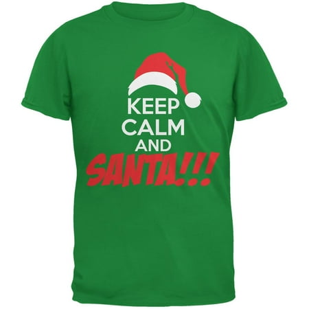 Christmas Keep Calm and SANTA Irish Green Adult