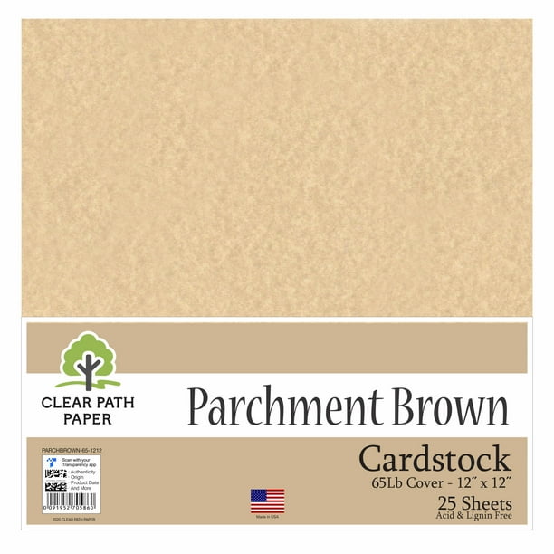 Parchment Brown Cardstock 12 x 12 inch 65Lb Cover 25 Sheets