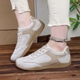 thumbnail image 3 of EKVAHL Women's Retro Orthopedic Sneakers, Lace‑Up Faux Suede Tennis Shoes, Streetwear Daily Commute Hangout Walking Shoes Beige, 3 of 5