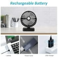 thumbnail image 5 of SkyGenius 7 inch Camping Fan with LED Lights USB Rechargeable Mini Desk Fan 4400mAh Battery Operated, 5 of 8