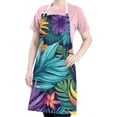 thumbnail image 5 of Colorful Tropical Leaf Pattern Apron-Garden Aprons for Women with Pockets-Cotton Linen Waterproof Kitchen Cooking Gardening Aprons Adjustable for Kitchen,Cooking,BBQ and Salon 33x27 Inch, 5 of 7