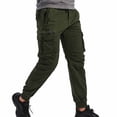 thumbnail image 4 of StSilkitty Hiking Cargo Pants for Mens Solid Color Elastic Waist Drawstring Sweatpants with Pockets Workout Tapered Joggers, 4 of 9