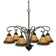 thumbnail image 2 of 31 Inch Wide tiffany jeweled peacock 6 lt Chandelier, 2 of 2