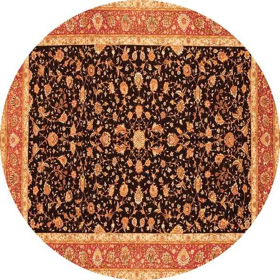 Ahgly Company Indoor Round Persian Orange Traditional Area Rugs, 3' Round