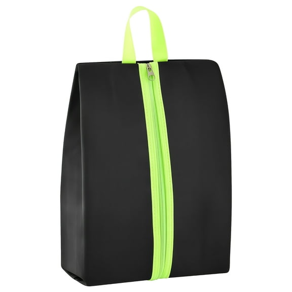 Smell Proof Cleat Bags for Sports Soccer Shoe Storage Bags, Odor-Proof, Zipper Closure with Green Puller, Large Capacity for Size 14 Cleats, Waterproof Polyester, Convenient Handle for Easy Carrying