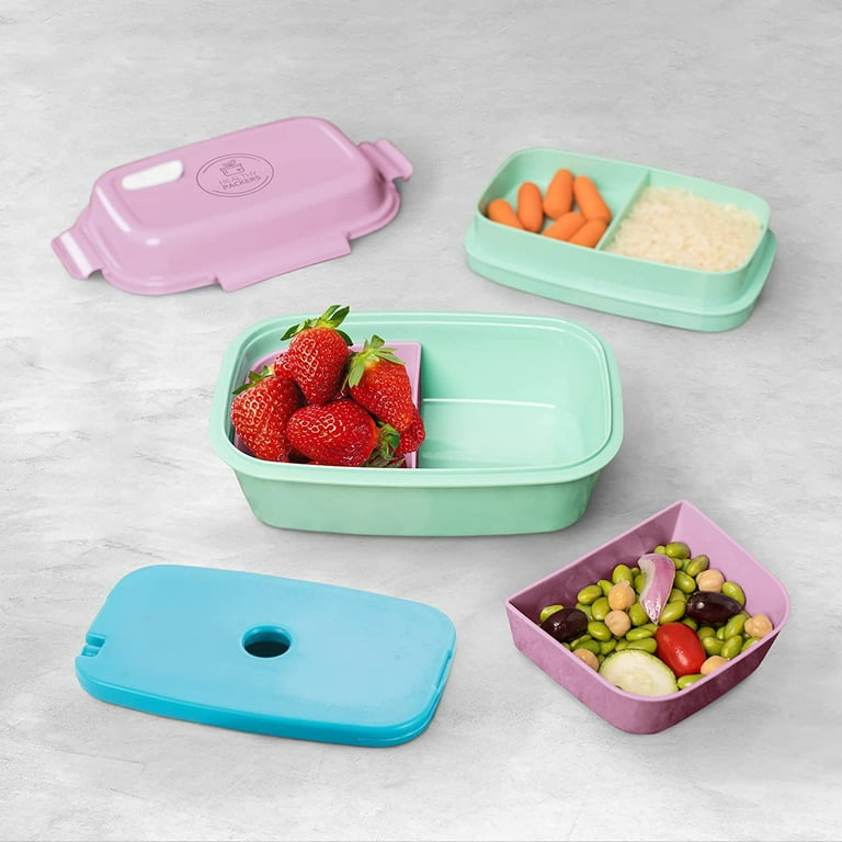 Healthy Packers Bento Box with Removable Ice Pack (Pink/Green)