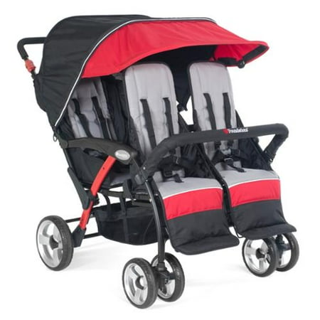 Foundations Quad Sport 4-passenger Stroller in Red