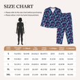 thumbnail image 3 of KLL purple flower blue Skull Print Women's Long Sleeve Pajamas with Pants Sleepwear Loungewear 2 Set-Small, 3 of 7