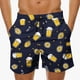 thumbnail image 2 of Ceisia Men's Beer & Lemon Print Beach Shorts | 4-Way Stretch Drawstring Swim Trunks (Deep Navy) Gifts, 2 of 5