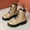 #037-Khaki, variant on Wowcloth Women's Fashion Casual Boots - Comfortable Round-Toe Slip-On with Versatile Styling Everyday Wear & Outfit Dress