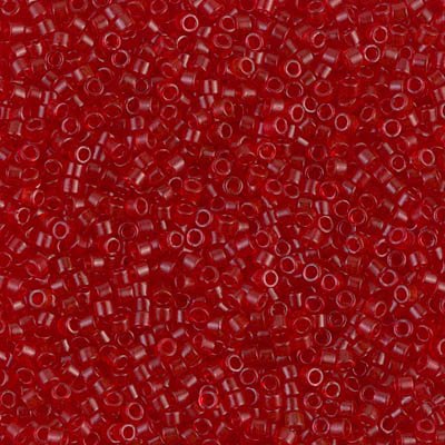 Miyuki Delica Seed Beads DB0774/DB774 11/0 Transparent Red Semi-Frosted 7.2 Grams