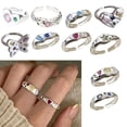 thumbnail image 4 of YongCo Engagement Rings Zircon Rings Women Party Jewelry Open Rings Finger Rings, 4 of 20