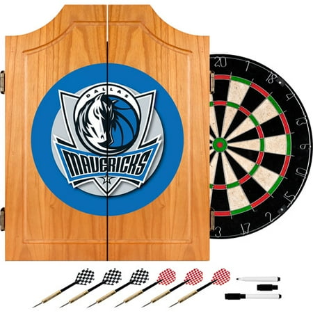 Dallas Mavericks NBA Wood Dart Cabinet Set