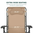 thumbnail image 4 of Best Choice Products Oversized Zero Gravity Chair, Folding Outdoor Patio Recliner w/ Cup Holder - Tan, 4 of 8