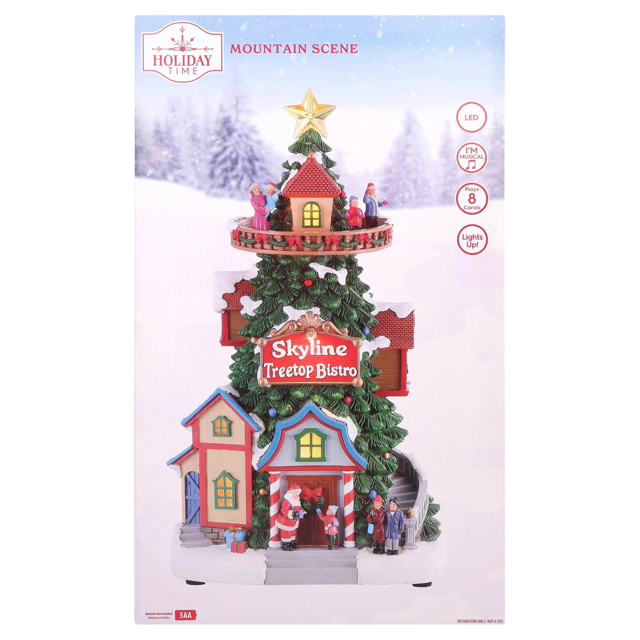 Light-Up and Musical Mountain Scene Christmas Village Building, Multicolor, 15.5", by Holiday Time