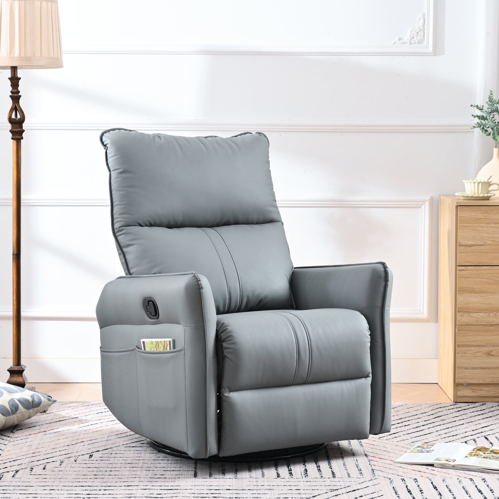 Rocking Recliner with Side Pockets / Great for Reading in the Bedroom
